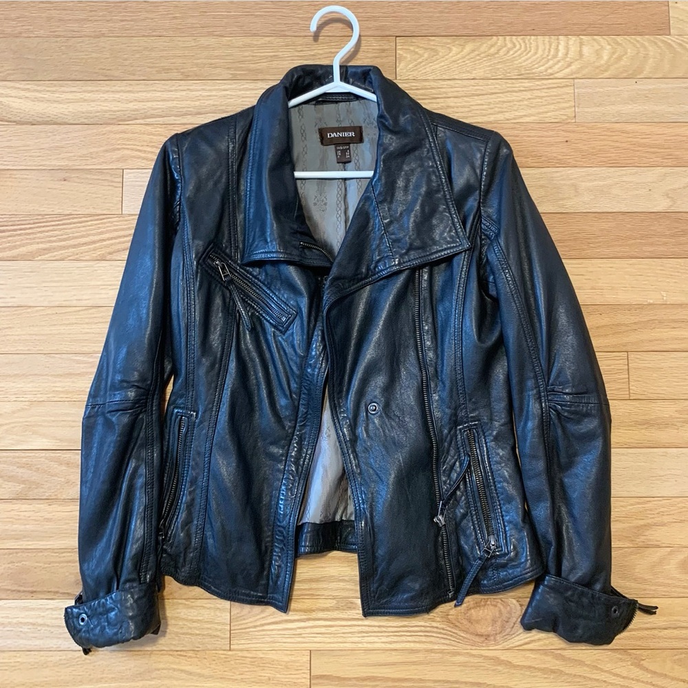 Danier black leather jacket